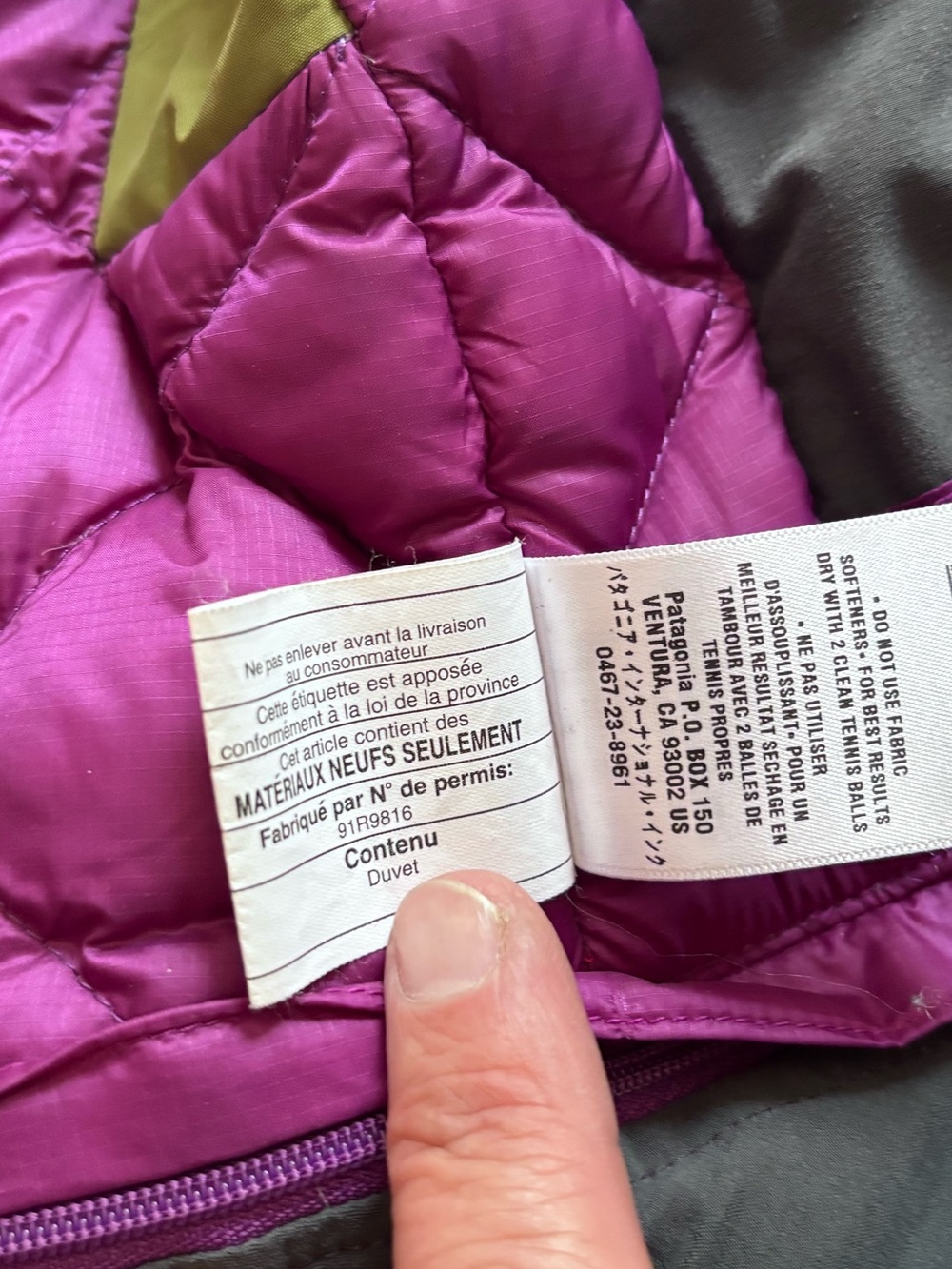 Patagonia Olive Green Women's Waterproof Hooded insSki Jacket with Purple Accent - Picture 6 of 10